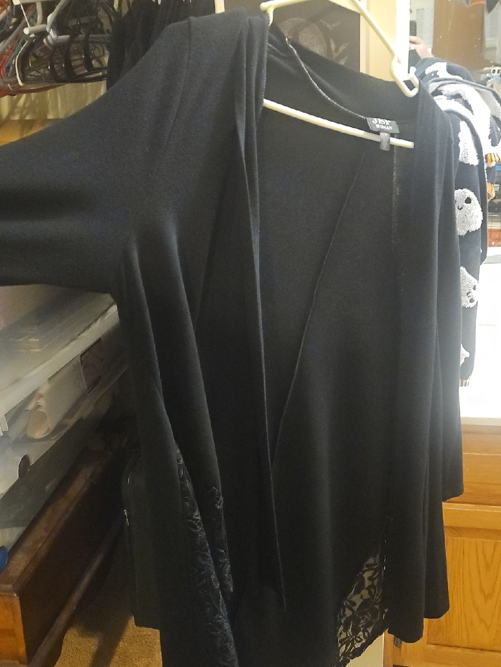 JSP Womans Lace Sweater. Black Size 2xl
